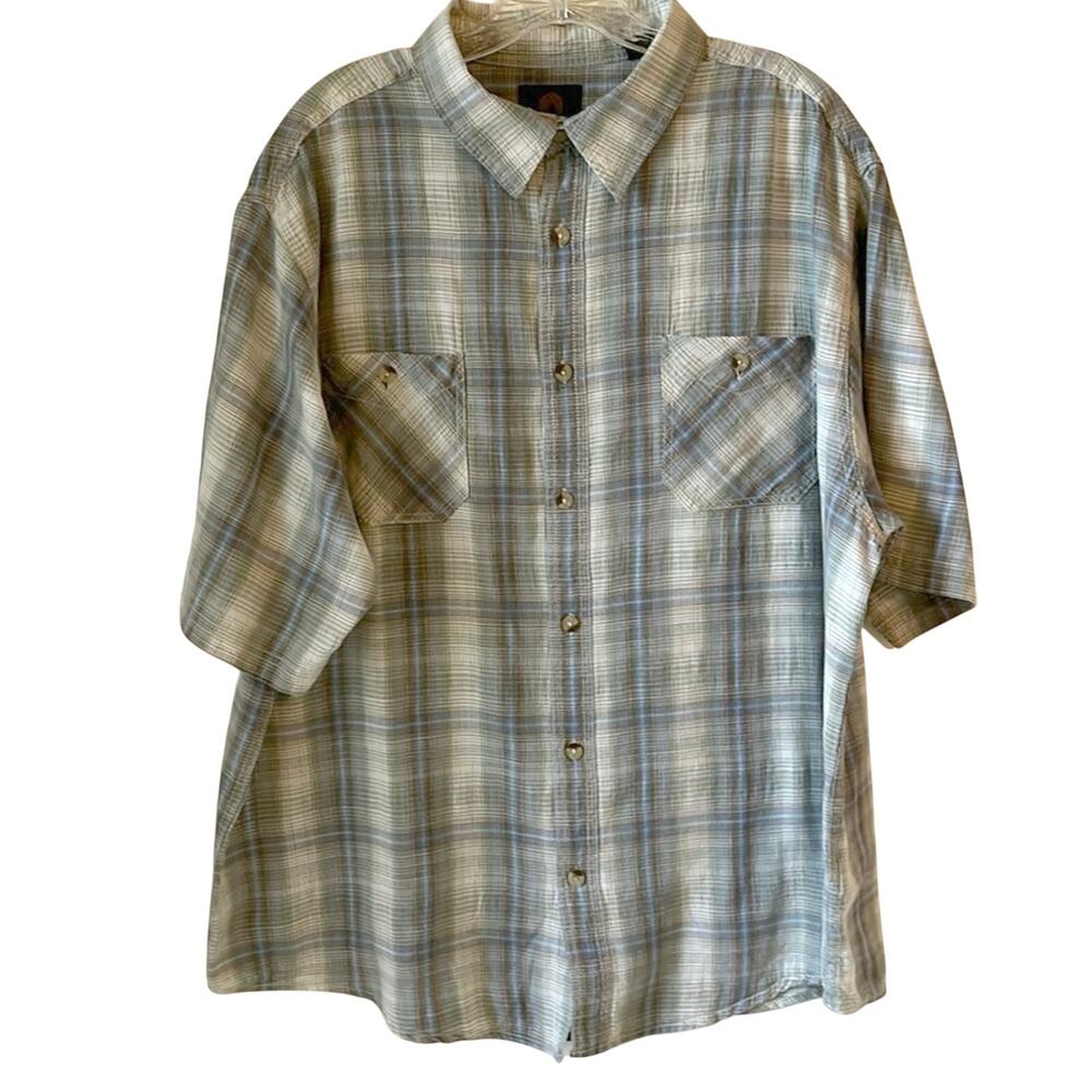 Weatherproof Plaid Button Down Shirt Mens Size XXL Cotton Casual Work Breathable